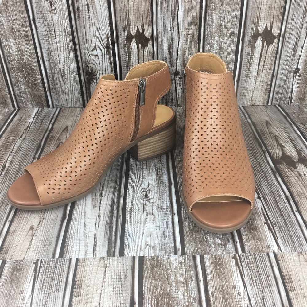 Lucky Brand Brown Peep Toe Booties